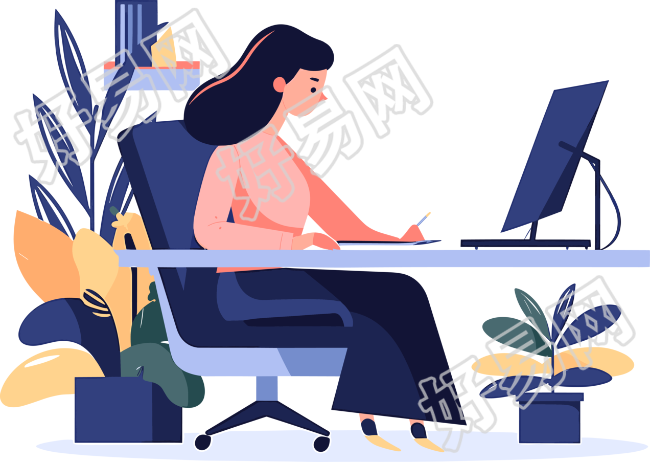 办公室工作人员插画素材