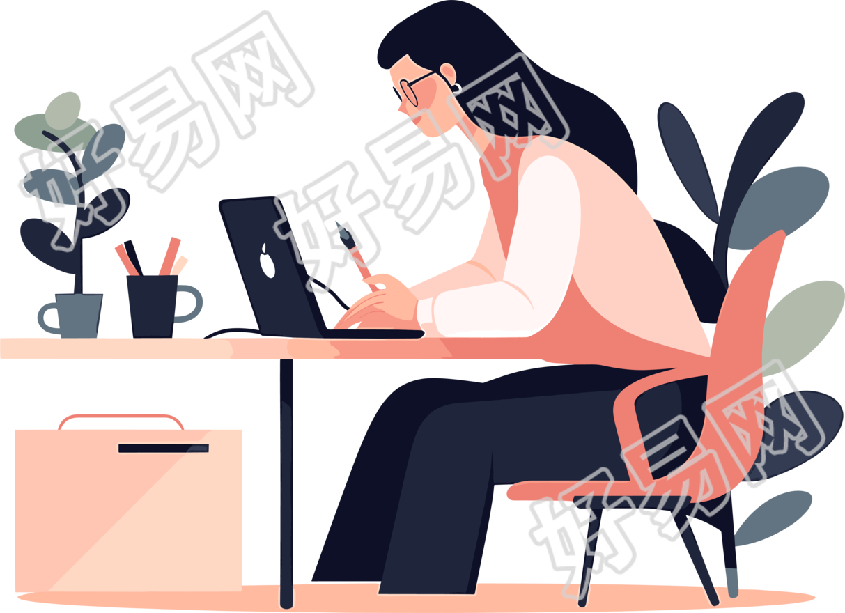 办公室工作人员透明背景图形素材