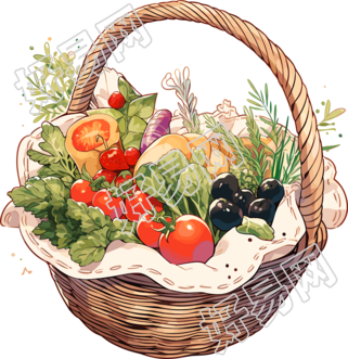 篮子里的蔬菜健康食物素材