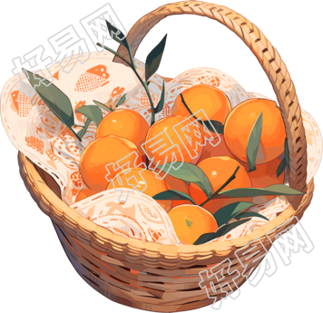 篮子里的橙子元素