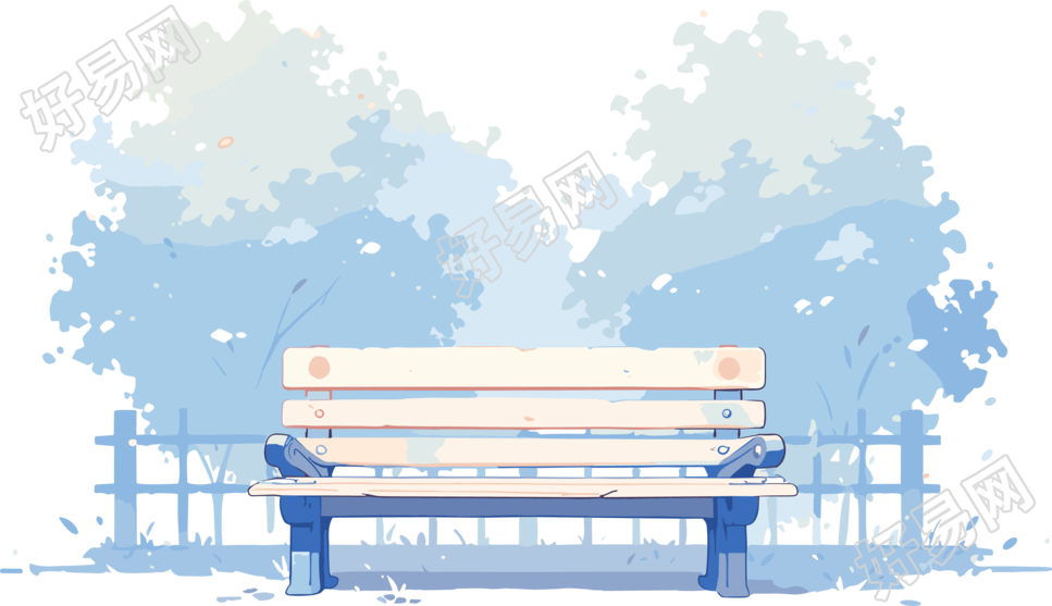 小清新长椅明亮商业设计插图