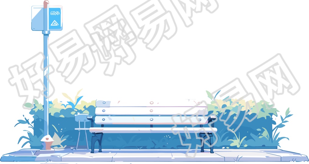 公园长椅2D平面图形素材
