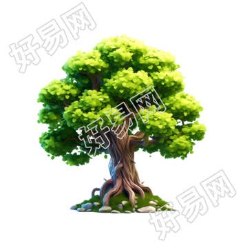 3D大树模型简约风格素材