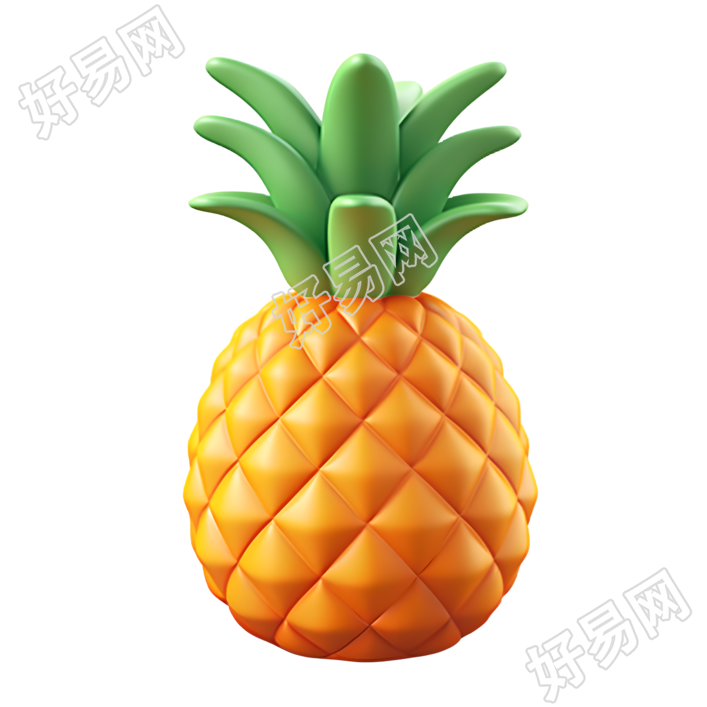 水果3D图标菠萝素材