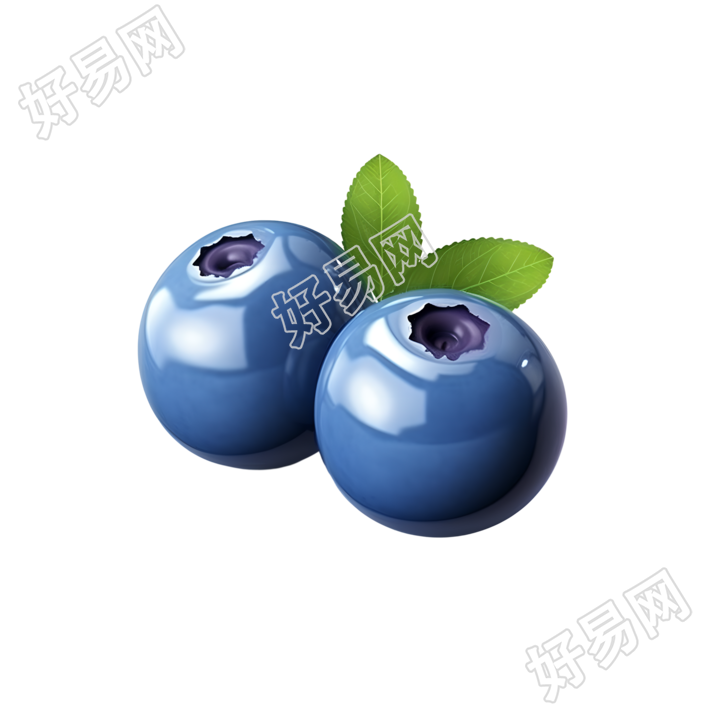 水果3D图标蓝莓插画