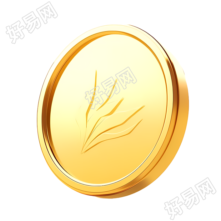 圆形金币创意设计插画