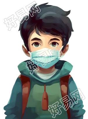 预防流感感冒的男人插画