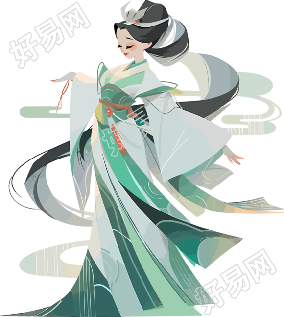仙女大长腿插画素材