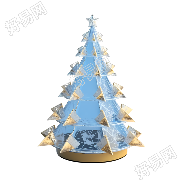 蓝色圣诞树创意设计素材图片