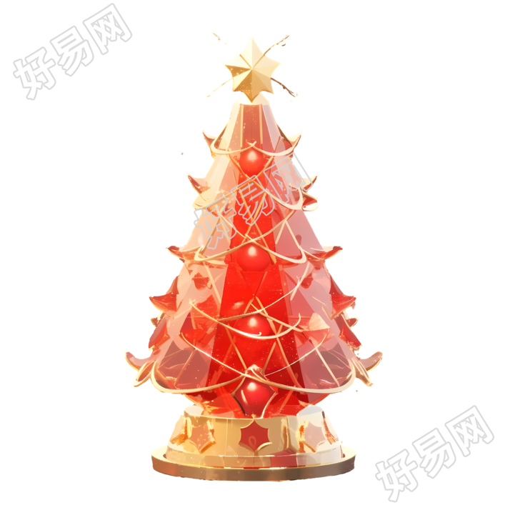 红金圣诞树装饰品素材