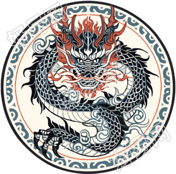 中国龙头图案花纹设计素材