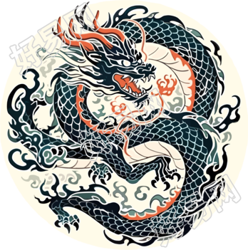 中国龙头花纹设计素材