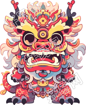 超可爱的中国龙商业插画设计
