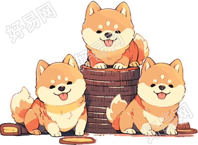 柴犬小狗金币图案