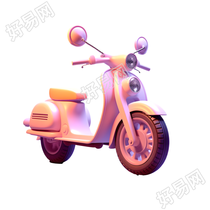 电动车3D渲染透明背景元素