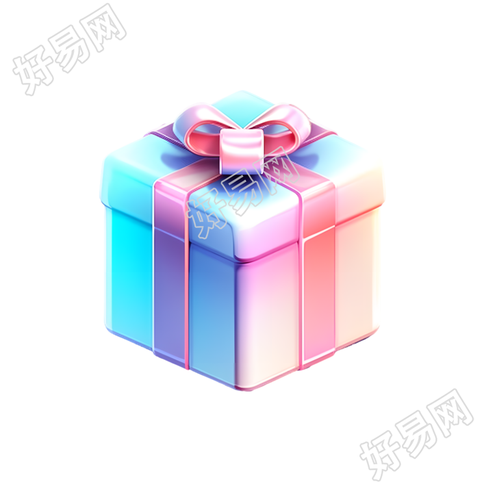礼品盒3D图标设计插图