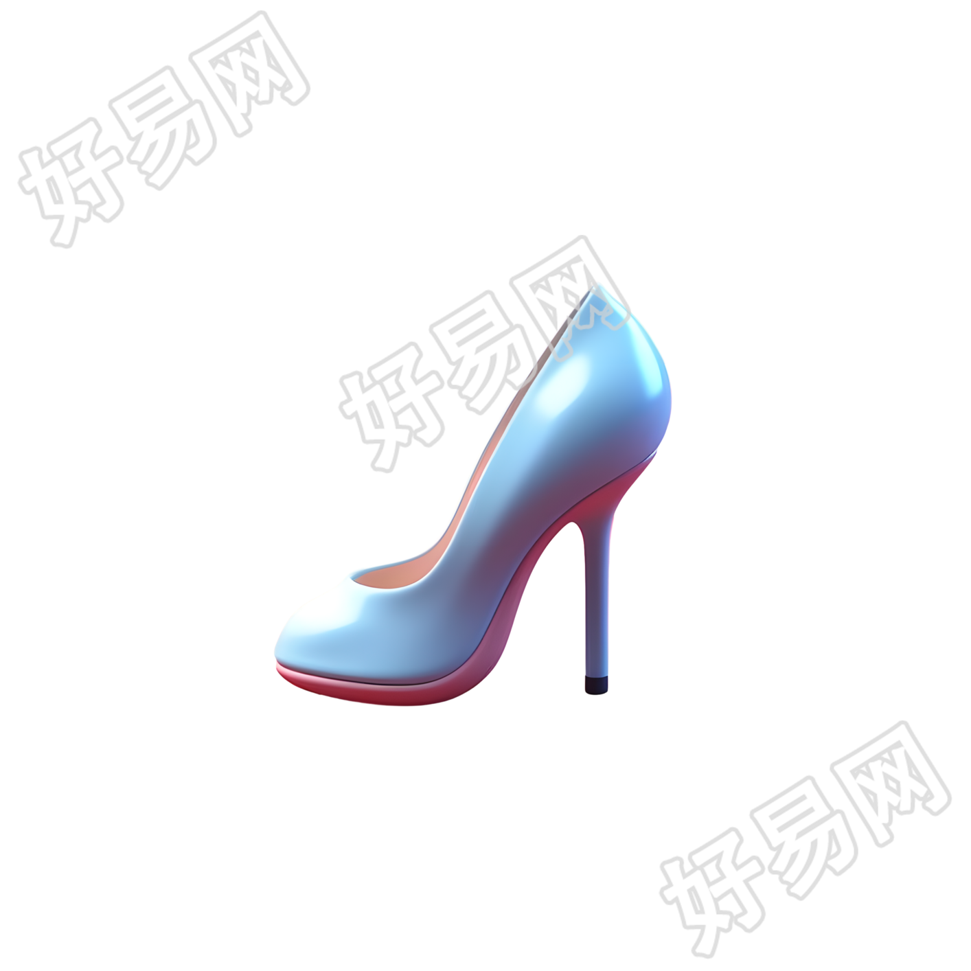 高跟鞋3D透明图标设计元素
