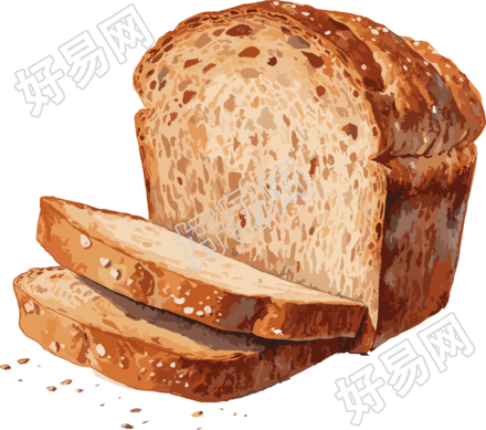 松软面包美味插画设计元素