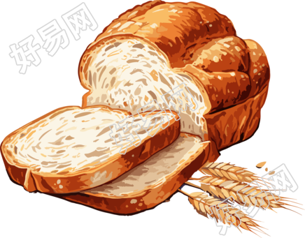 面包片美味插画设计素材
