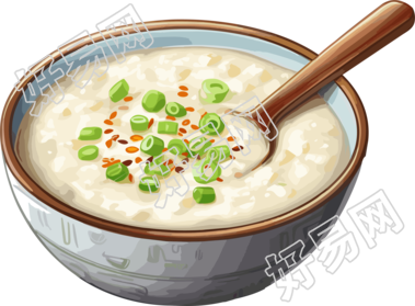 白粥欢乐美味素材