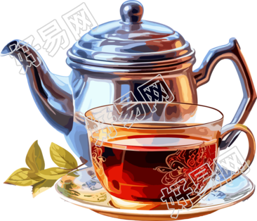 茶壶茶杯可商用插图
