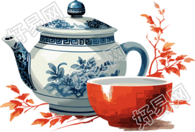 高品质茶壶茶杯PNG元素