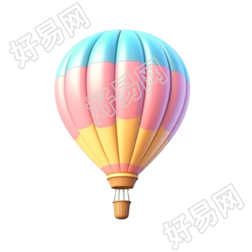 土耳其热气球卡通3D图标素材
