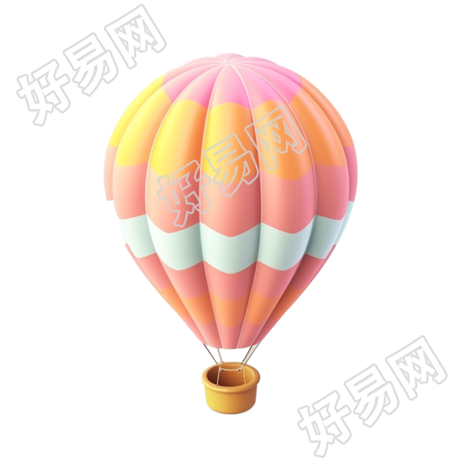 热气球卡通粘土材料高清PNG素材