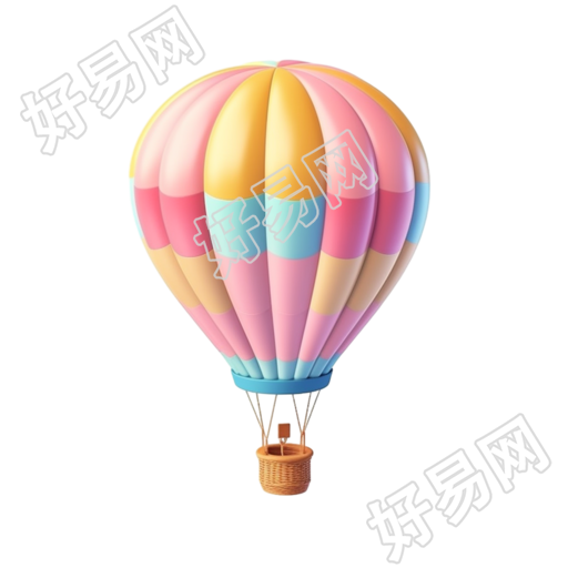 热气球3D卡通商业设计插画