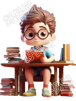 可爱的戴眼镜超级男孩插画