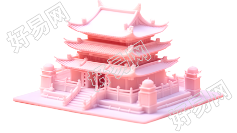 古代中国阁楼积木模型素材