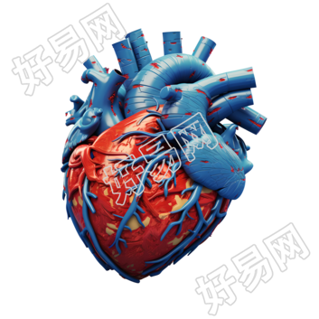 心脏模型透明背景高清PNG素材