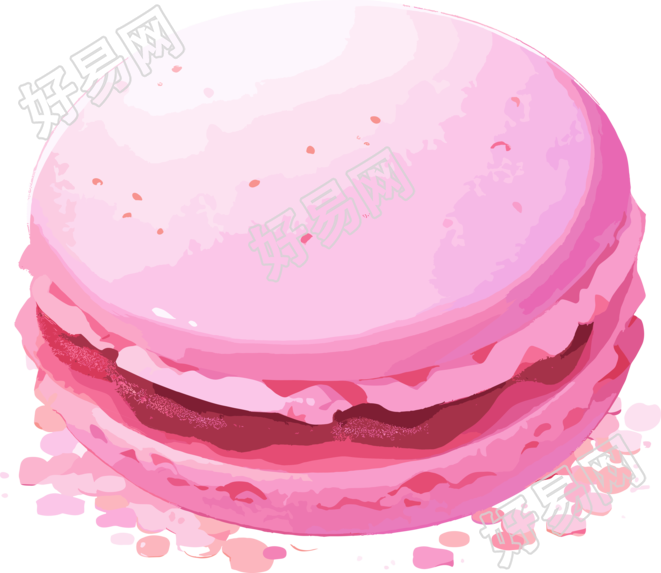 水彩马卡龙插画