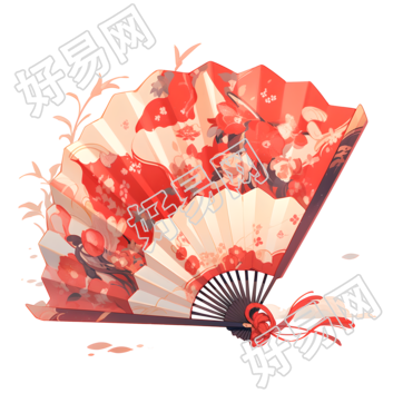创意设计中国风折扇插画