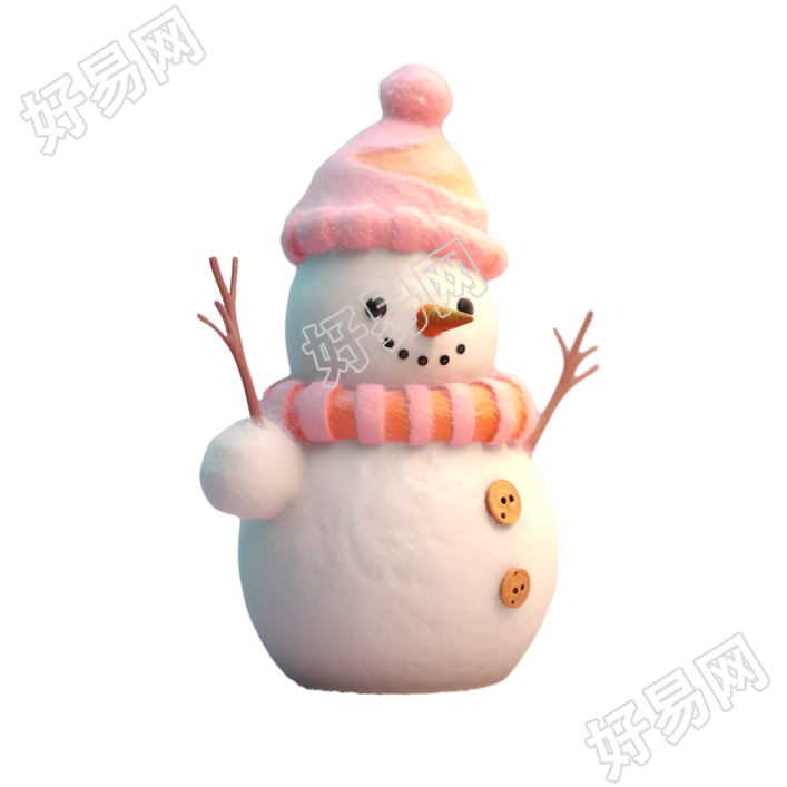 可爱的小雪人插画