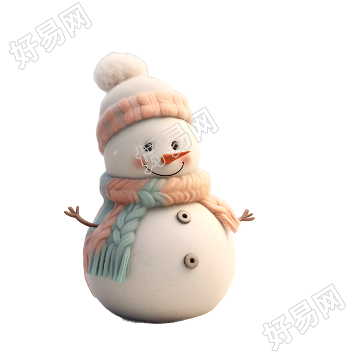 3D小雪人插画