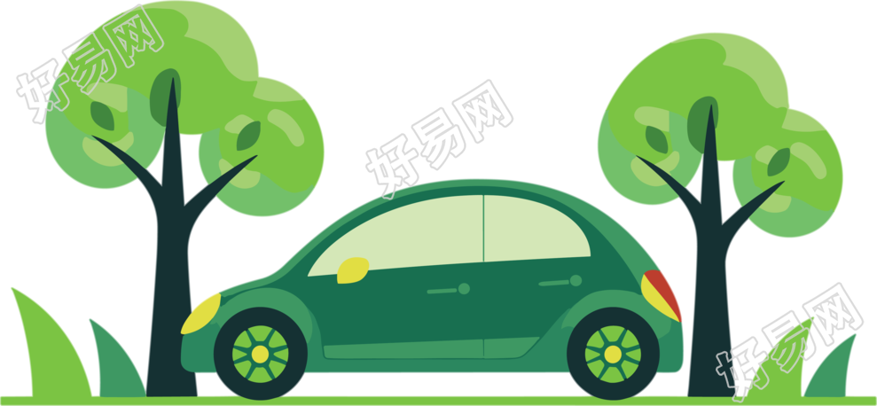 可爱卡通式电动汽车行驶素材