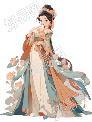 中国传统服装汉服女神插画