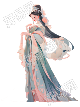 透明背景古代女神插画