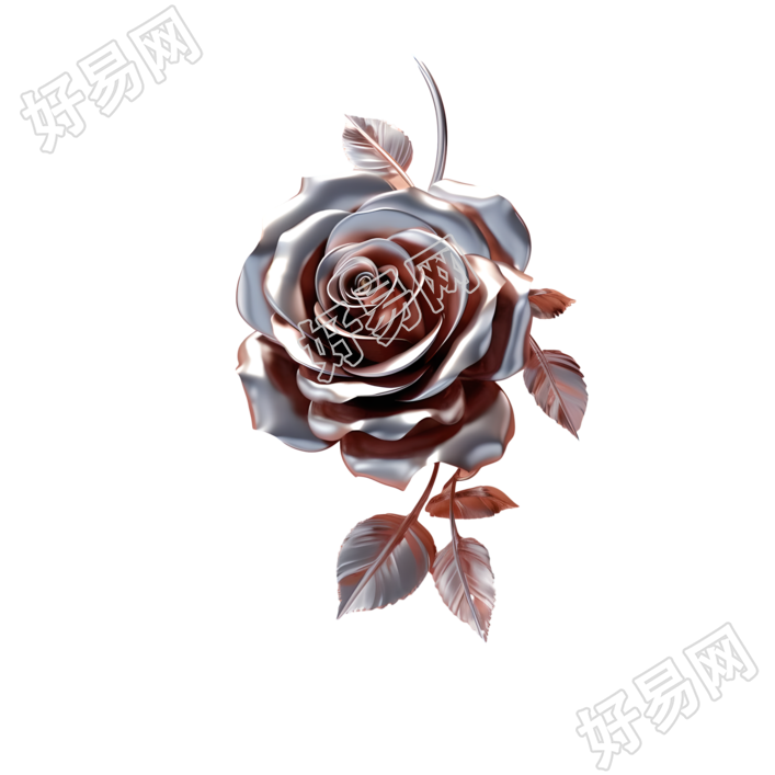 金属玫瑰花商业设计插画