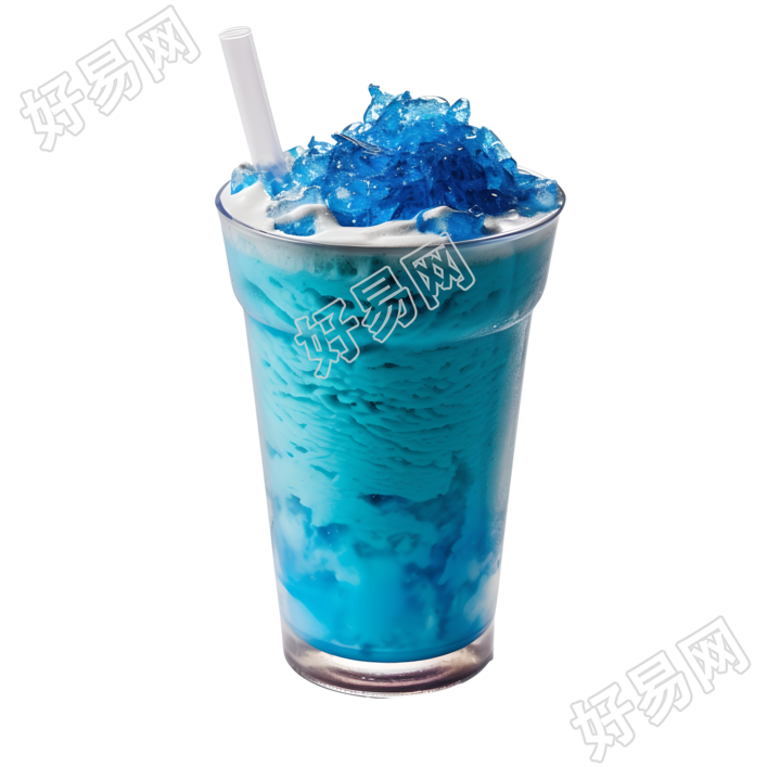 透明塑料杯中的美味奶昔插画