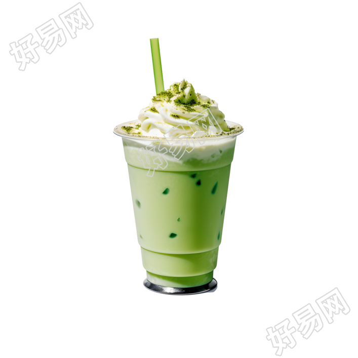 透明塑料杯装美味可口奶昔元素