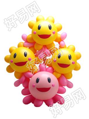 创意设计色彩丰富的充气气球插画
