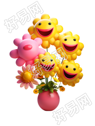 商业设计夏日鲜艳充气气球素材