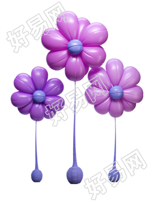 鲜艳紫色充气气球插画设计