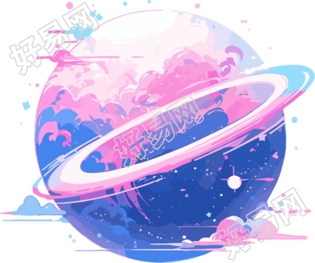 极简外星行星矢量插图