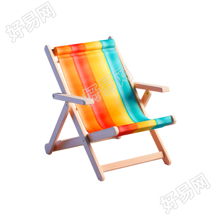 可商用夏日沙滩折叠椅插画设计