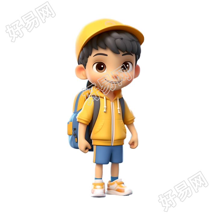 可爱运动装的小学生商用素材