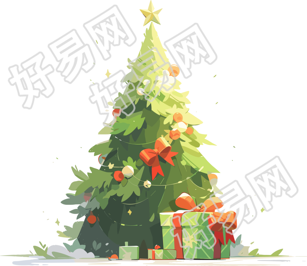 圣诞树元素UI商用插图