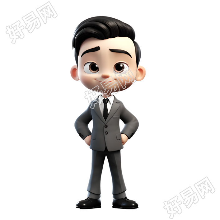 商务男生卡通角色插画素材